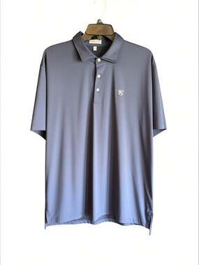 Peter Millar Summer Comfort Men's Blue Golf Polo Shirt Size Large